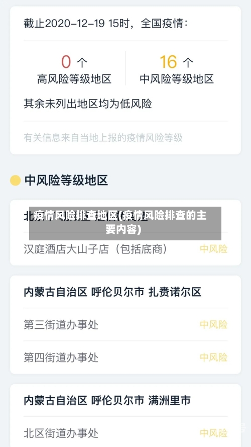 疫情风险排查地区(疫情风险排查的主要内容)