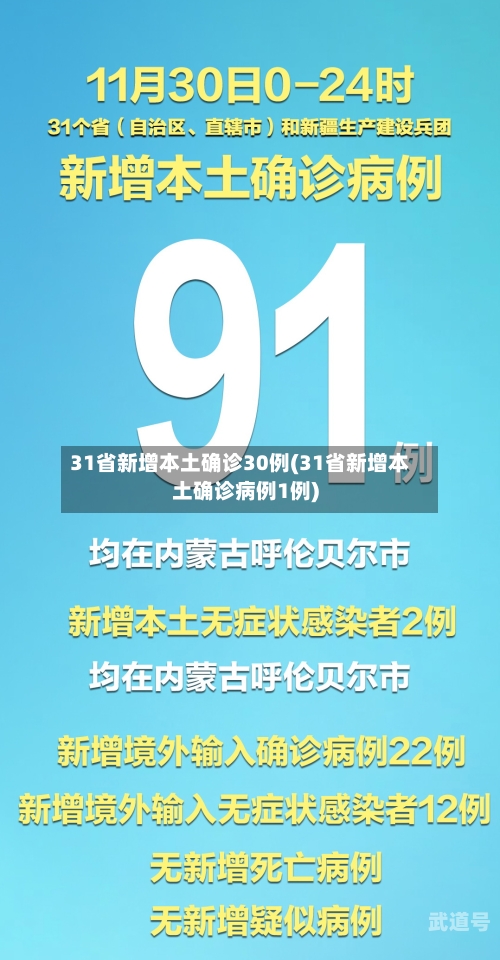 31省新增本土确诊30例(31省新增本土确诊病例1例)