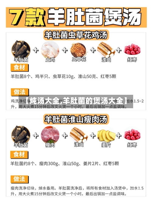 【炖汤大全,羊肚菌的煲汤大全】