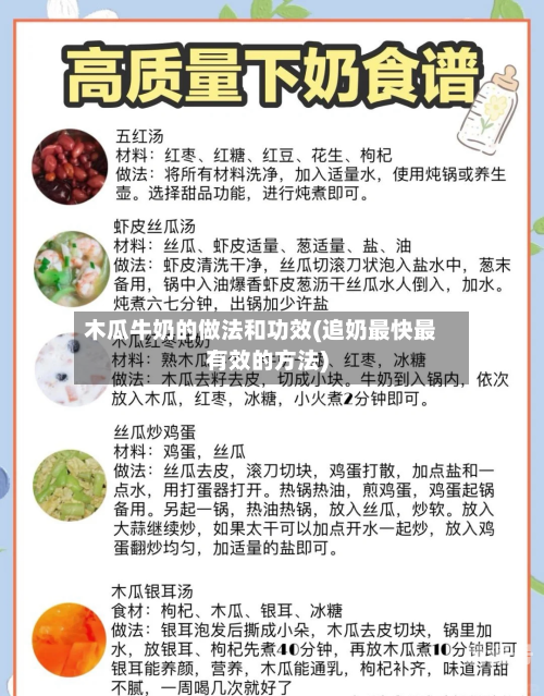 木瓜牛奶的做法和功效(追奶最快最有效的方法)