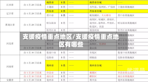 支援疫情重点地区/支援疫情重点地区有哪些