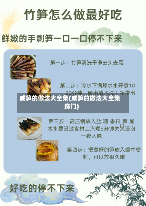 咸笋的做法大全集(咸笋的做法大全集窍门)