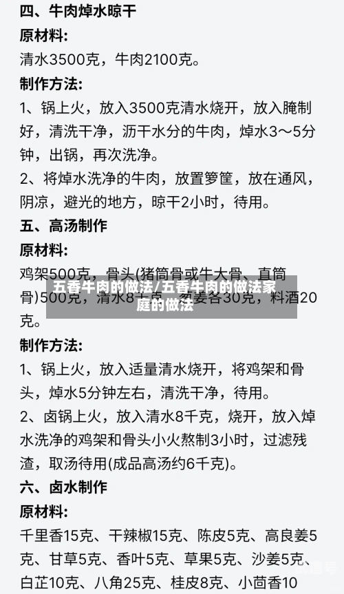 五香牛肉的做法/五香牛肉的做法家庭的做法