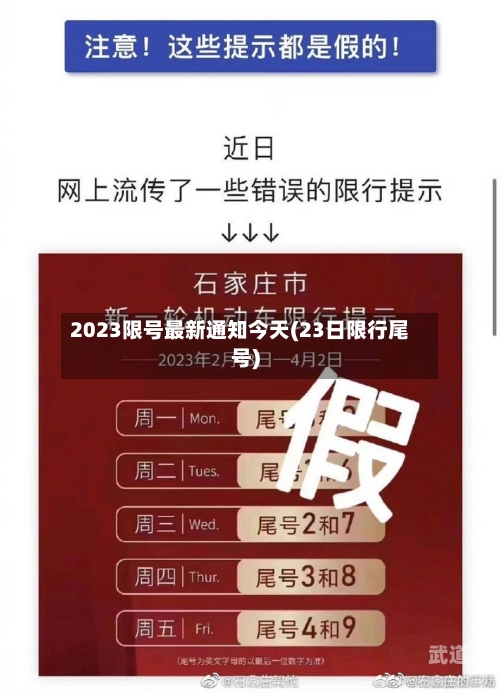 2023限号最新通知今天(23日限行尾号)