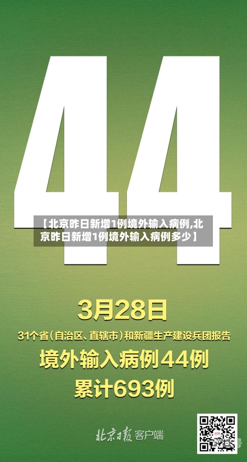 【北京昨日新增1例境外输入病例,北京昨日新增1例境外输入病例多少】