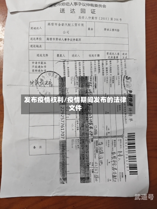 发布疫情权利/疫情期间发布的法律文件
