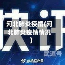 河北肺炎疫情(河北肺炎疫情情况)