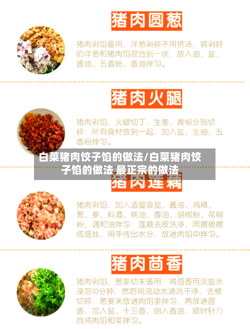 白菜猪肉饺子馅的做法/白菜猪肉饺子馅的做法 最正宗的做法