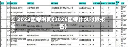 2023国考时间(2026国考什么时候报名)