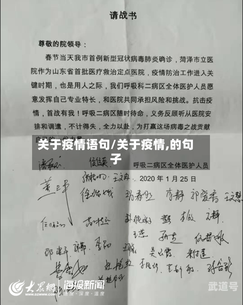 关于疫情语句/关于疫情,的句子